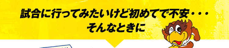 試合に行ってみたいけど初めてで不安・・・そんなときに